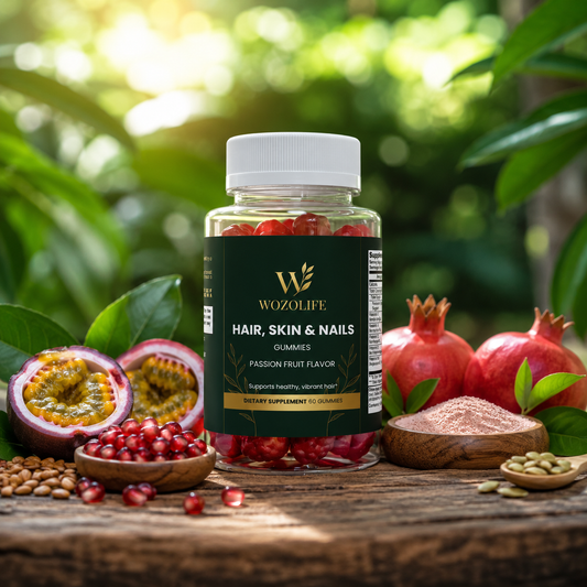 Wozolife Hair, Skin &amp; Nails Gummies (Passion Fruit Flavor)